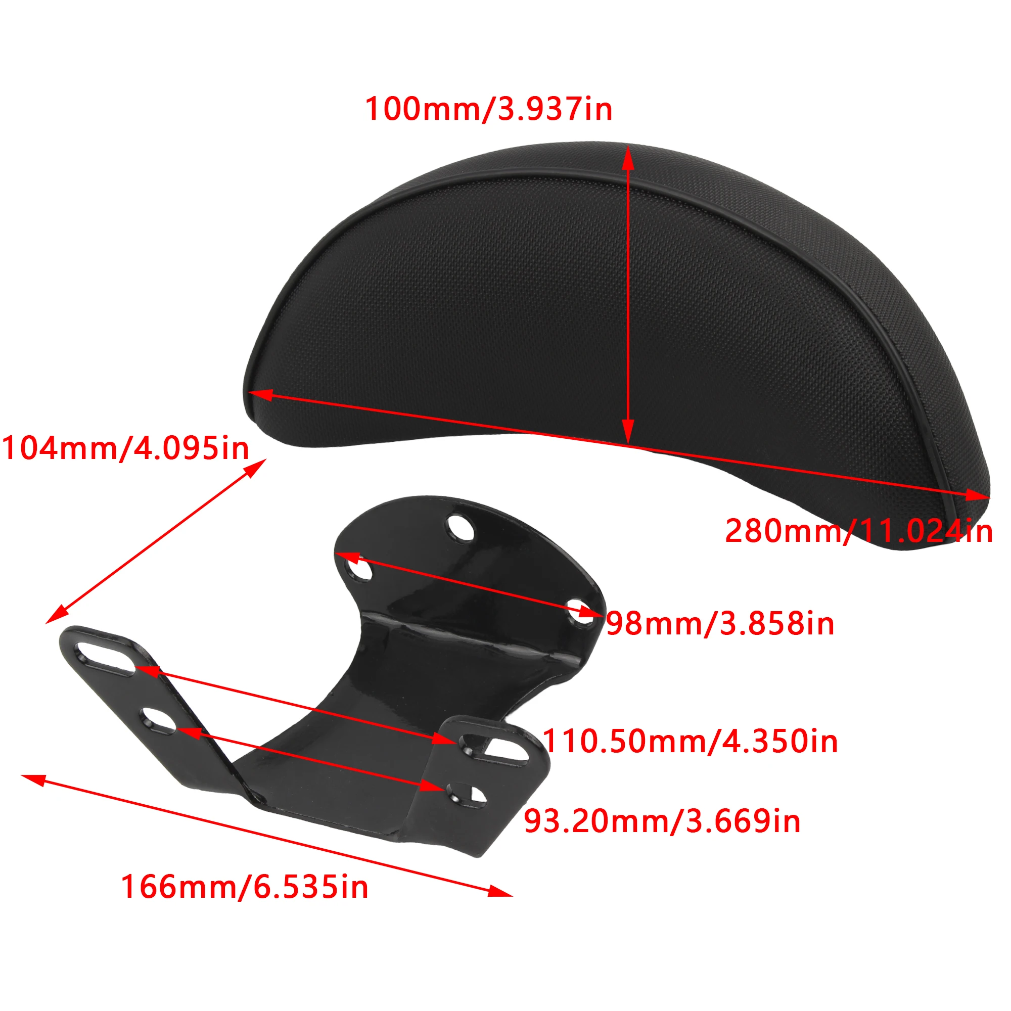 Universal Motorcycle Rear Seat Backrest for Electric Bikes and Motorbikes