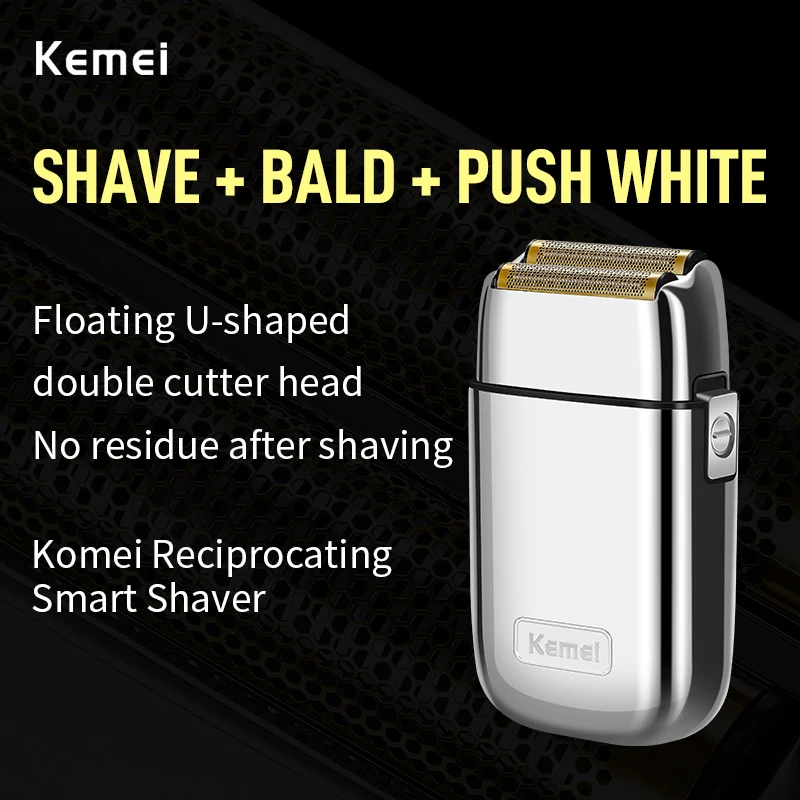 Kemei Tx1 Rechargeable Metal Housing Pro Electric Shaver For Men Hair Beard Electric Razor Bald Shaving Machine Finishing Fade