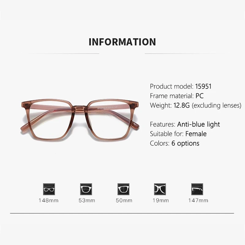 Stylish Retro Square Myopia Glasses