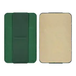 Dual Function Phone Wallet with Adhesive Card Holder and Folding Kickstand (Dark green)