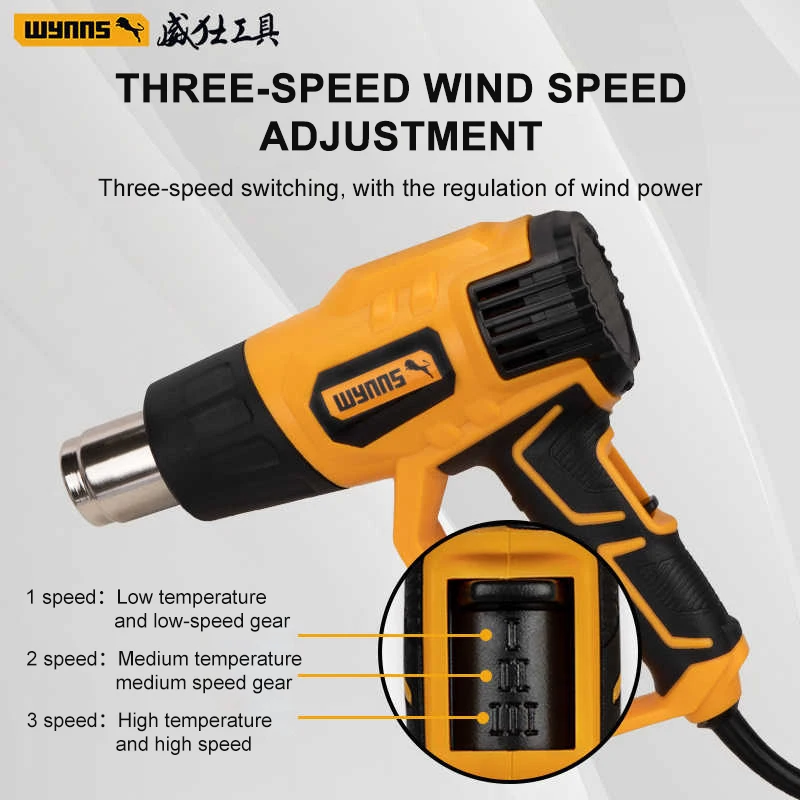 WYNNS 2000W Heat Gun Professional Hot Air Gun Adjustable Temperature 50-600 for DIY Stripping Paint Shrinking PVC Tool and Home 2