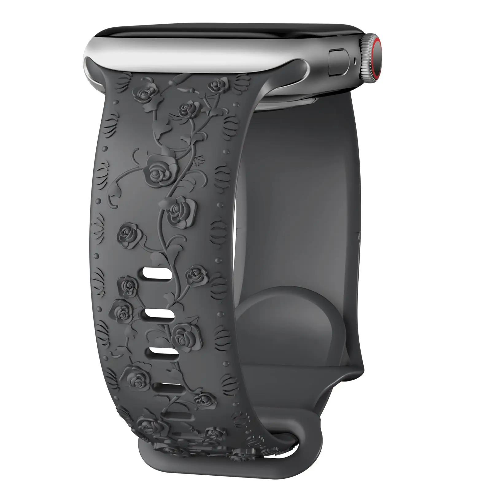 ตัวเลือกสินค้า สายรัด Apple Watch ดอกไม้แกะสลัก 42-46 มม. Correa สวยหรู