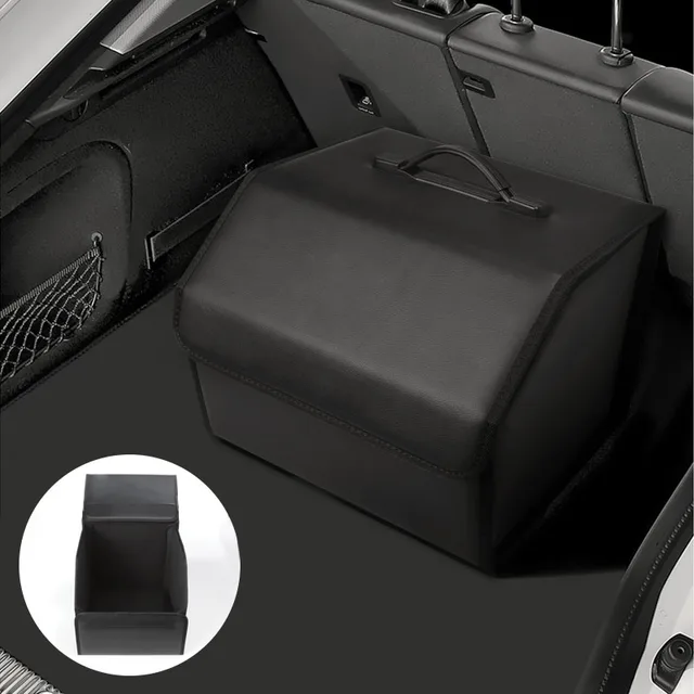 Car Trunk Foldable Storage Box Trip Leather Organizer Bag for Volvo