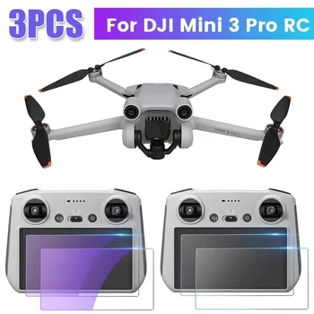 DJI 미니 3 프로용 HD 강화 유리 보호 필름, RC 리모컨 화면, 방폭 필름, 드론 액세서리, 3 개