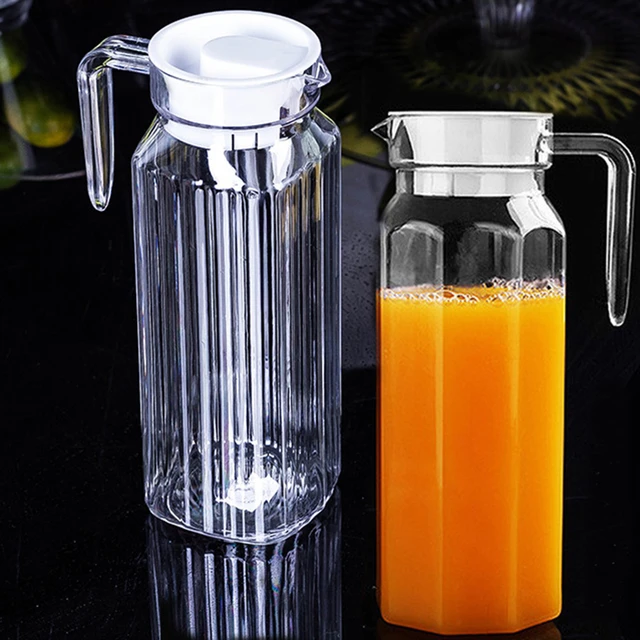 1pc 1.1L Water Juice Jug Pitcher PC Transparent Bottle With Lid Fridge Home  Kitchen Drink Storage Pot 8.5x24cm - AliExpress