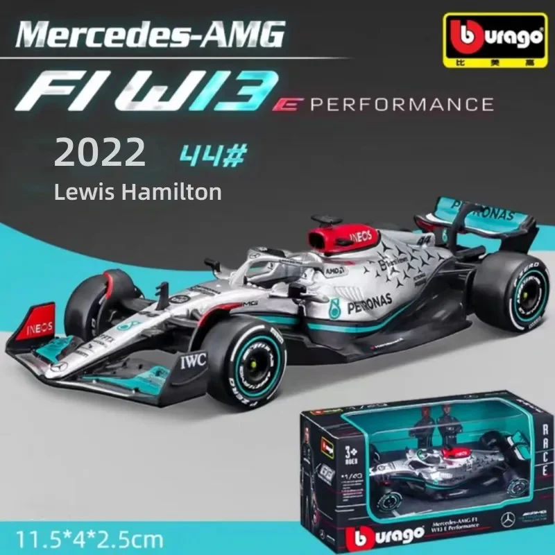 Bburago 1:43 2022 Mercedes Amg F1 W13 E Performance #44 Lewis Hamilton #63 George Russell Alloy Toy Racing Car Model B795