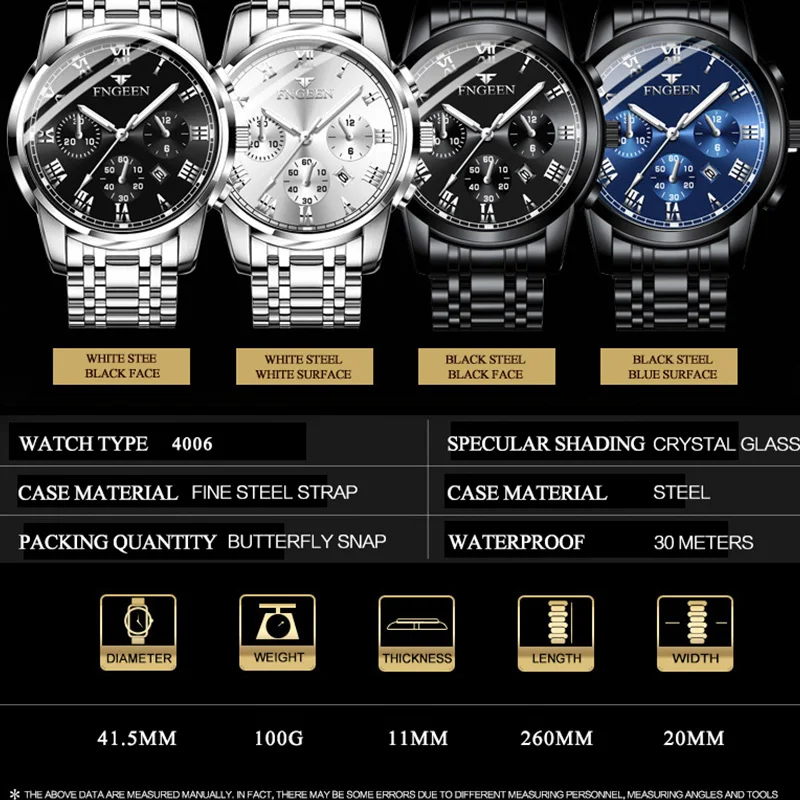 BINBONG Men Watches 2024 Top Brand Luxury Waterproof Date Clock Male Steel Strap Casual Quartz Watch Sports Wrist Watch Men 4006 2
