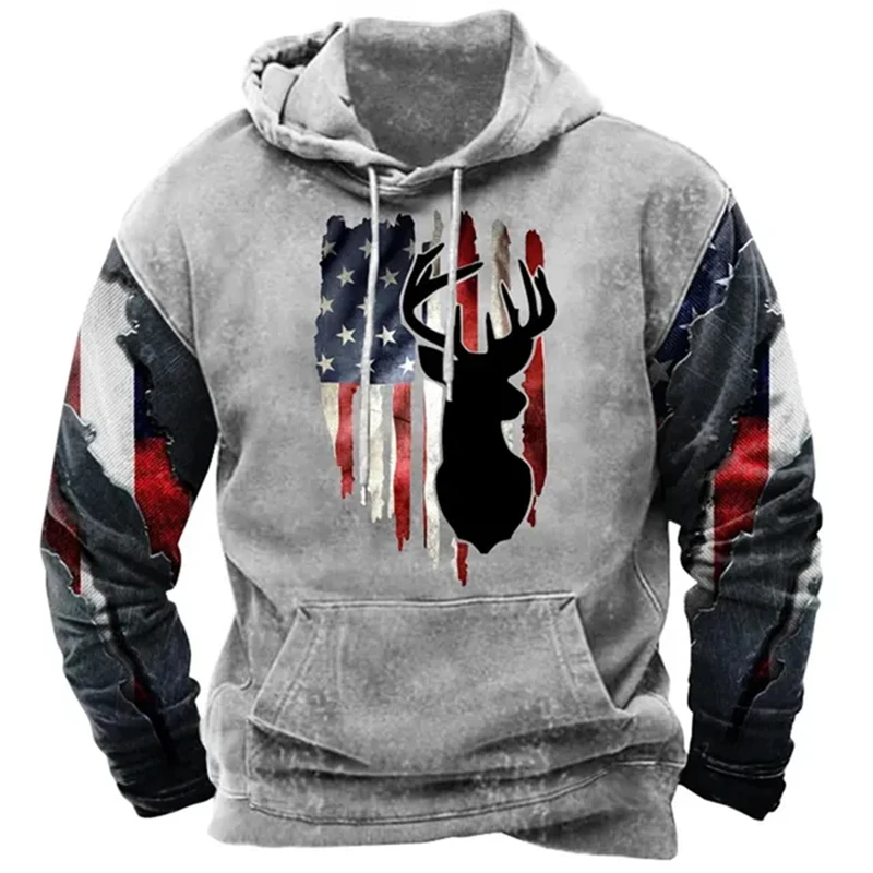 thumbnail image 1 of Sudadera con capucha con estampado de bandera de EE. UU. a la moda para hombre, tendencia de hip hop, ropa vintage Harajuku, novedad de primavera y otoño, sudaderas, tops de gran tamaño, 1 of 5