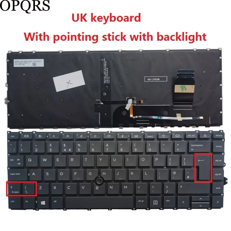 Teclado do Portátil com Vara Apontando sem Moldura hp Elitebook 840 g7 g8 745 g7 Russo us uk Espanhol Espanhol Nórdico Novo - Imagem 2