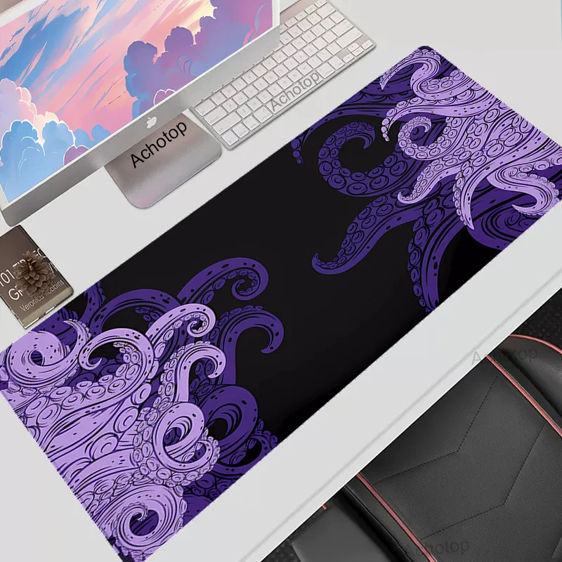 

Purple Octopus Mouse Pad Gamer Deskmat Playmat Laptop Japan Anime Gaming Keyboard Rubber Pad Pad on The Table Mouse Mat Pc Rug