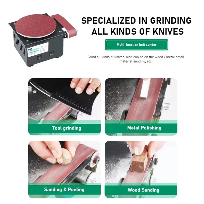 Mini Bench Disc Sander Electric Sander Electric Grinder Sandpaper Sticky Disc Table Grinder DIY High Speed Sanding Machine Knife Sharpener Polishing Machine