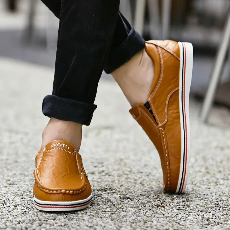 Leather Men's Casual Shoes Flats Moccasins Men Loafers Party Driving Loafers Shoes Male Genuine Leather Business Office Men Shoe 3