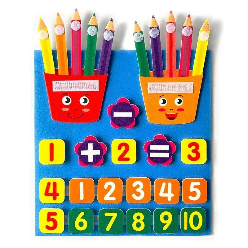 Felt Learning Board Children Educational DIY Toy Addition Subtraction