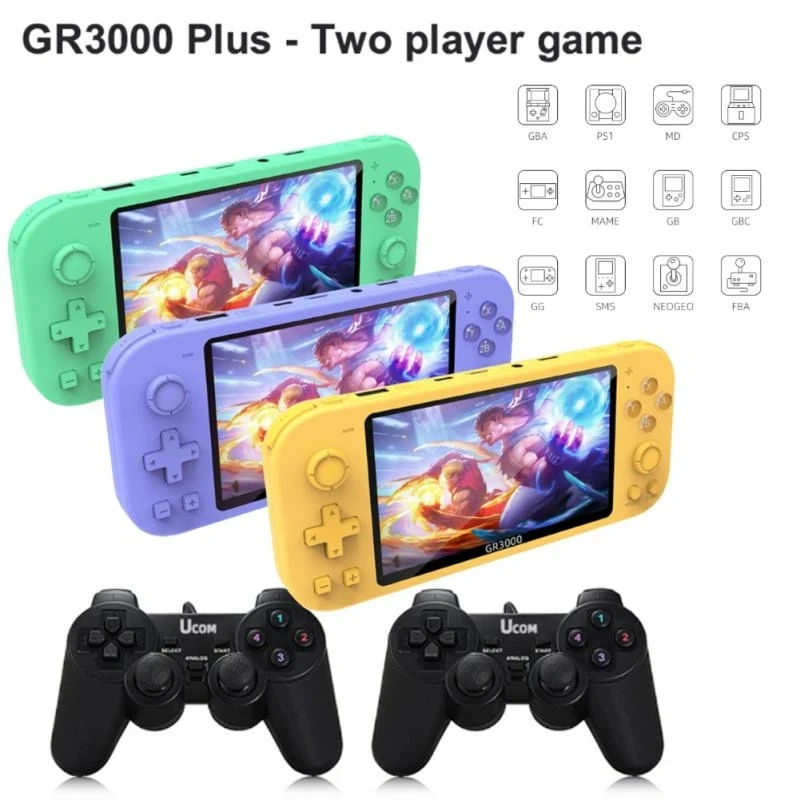 

Classic Portable Handheld Arcade Console NEW GR3000 5.13 Inch Screen GBA Doubles For PSP 10000+ Game For Child's Christmas Gifts