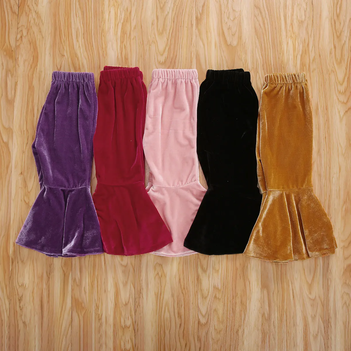 Girls Pants Spring Autumn Long High Waist Trousers for Kids Baby Girls Solid Elastic Waistband Leggings Flare Pants Child