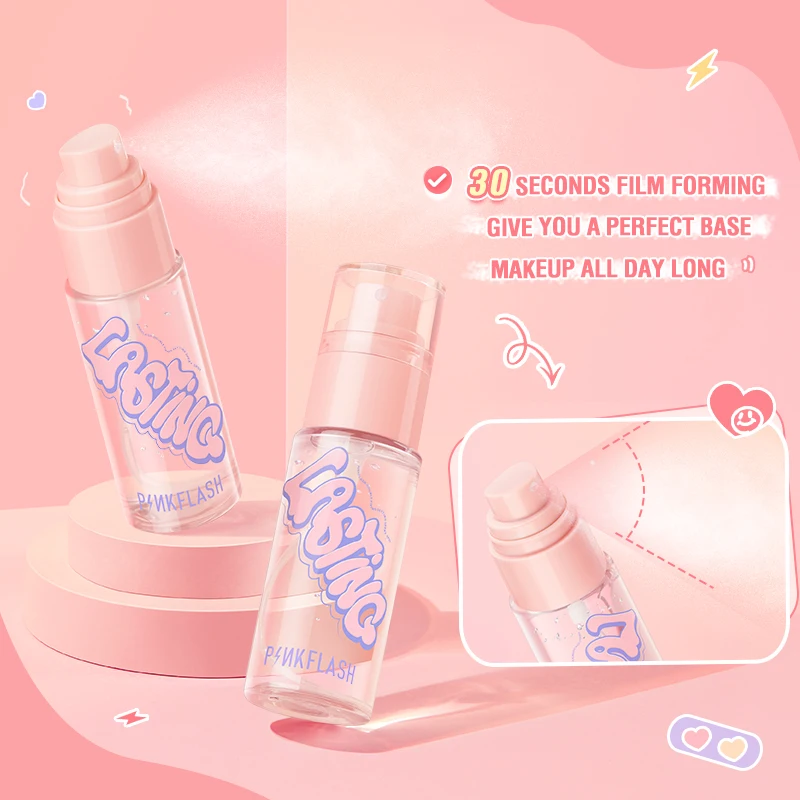 PINKFLASH Face Primer Makeup Setting Spray Set Oil-control Long-lasting Moisturizing Spray Fixer Lotion Hydrate Women Cosmetics