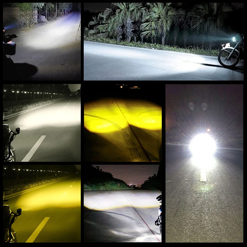 Motorcycle Mini Driving Light Dual Color Headlight Auxiliary Spotlight Lamp R ATV Scooter Moto Fog Light Accessories 12V motorcycle fog lights