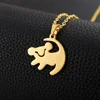 Classic Animated Movie Series Necklace Fashion Simple Gold Color Lion Shape Stainless Steel Dangle Necklace Women Jewelry Gifts 1