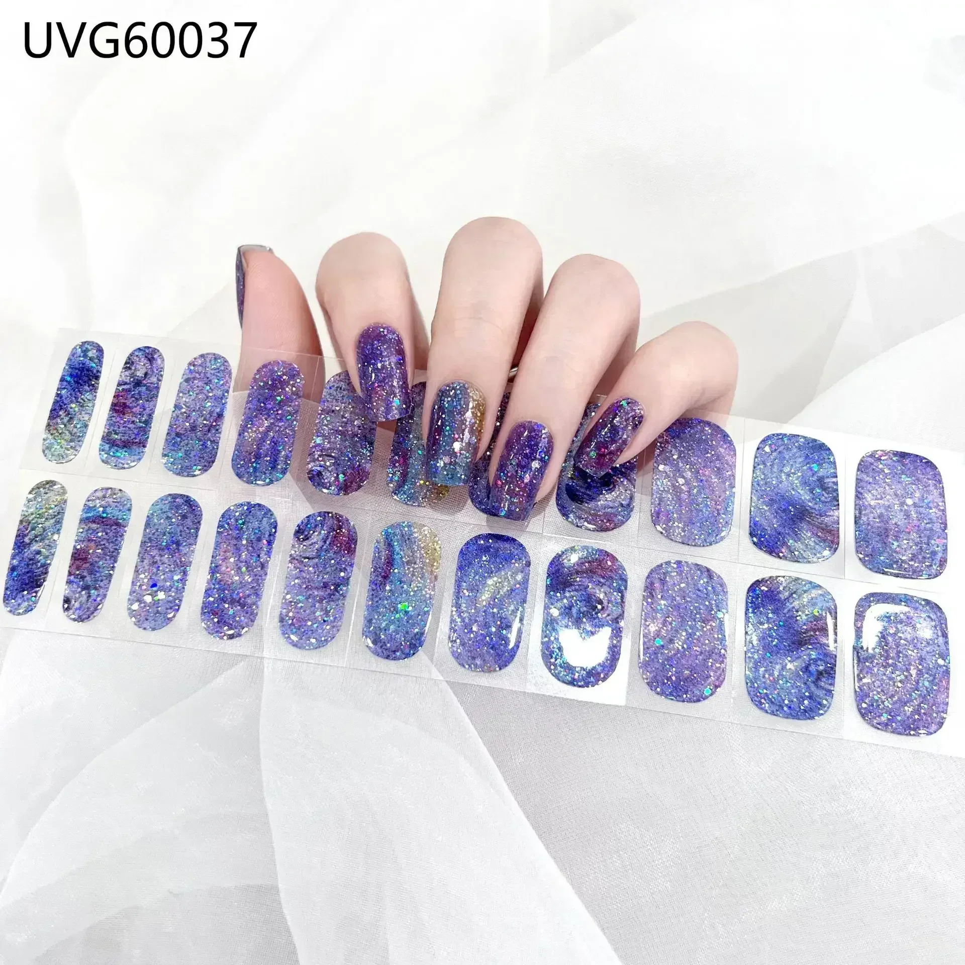 Premium Semi-Cured Nail Wraps Set - Waterproof, Long-Lasting Gel Nail Stickers