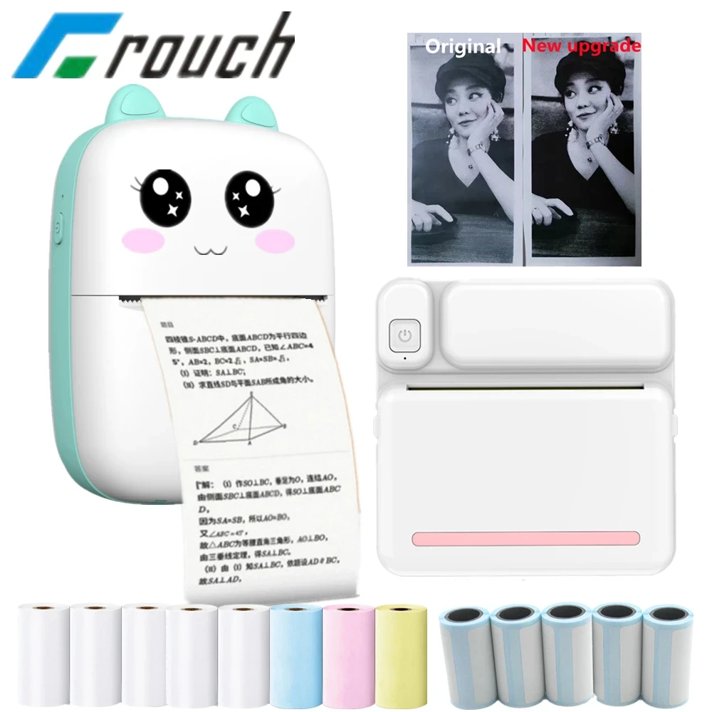 Crouch-impressora Térmica Portátil Mini Label Maker Adesivo Adesivo Bolso hd Notas sem Tinta Foto Miniprint Fit Papel 57 mm
