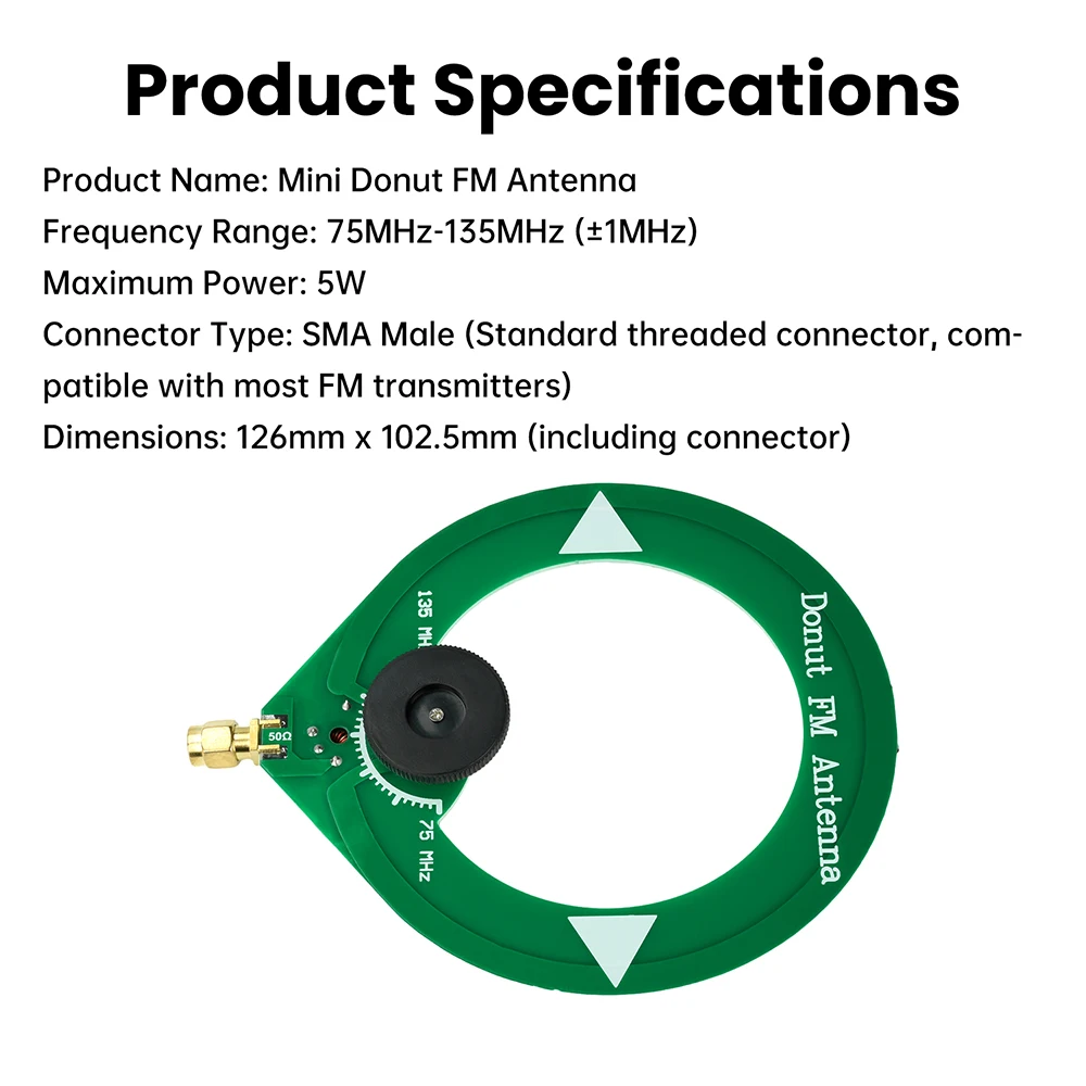 Enhanced Circular Reception FM Antenna Module for DIY Projects and Car Broadcasting