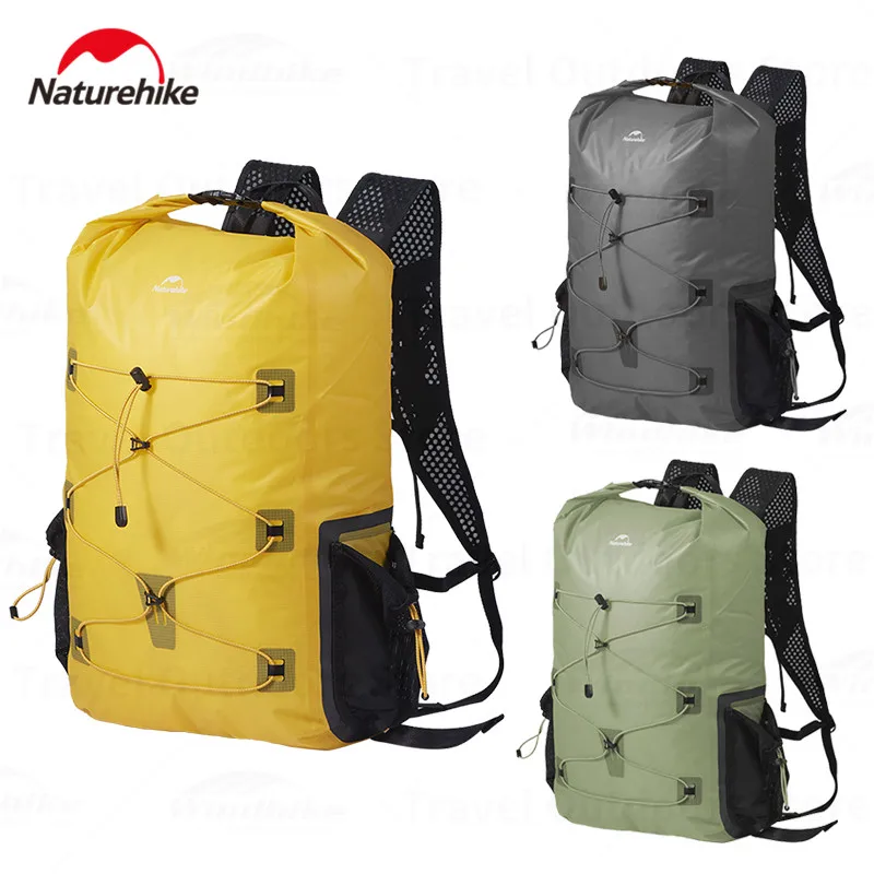 naturehike-25l-waterproof-backpack-430g-lightweight-rucksack-dry-wet-separation-bag-outdoor-travel-camping-with-shoes-storage