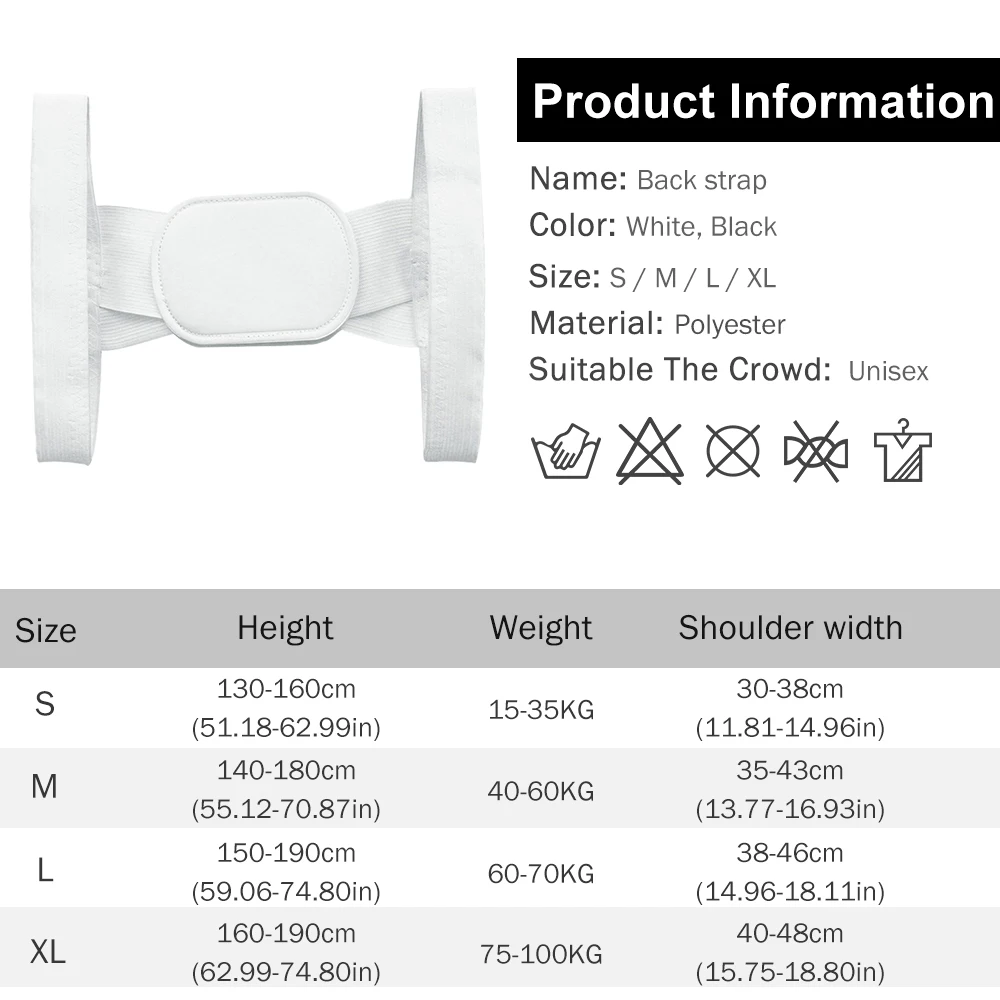 Back Shoulder Posture Corrector, Adjustable Back Posture Brace Clavicle Support Back Straightener, for Adult Children Humpback 6