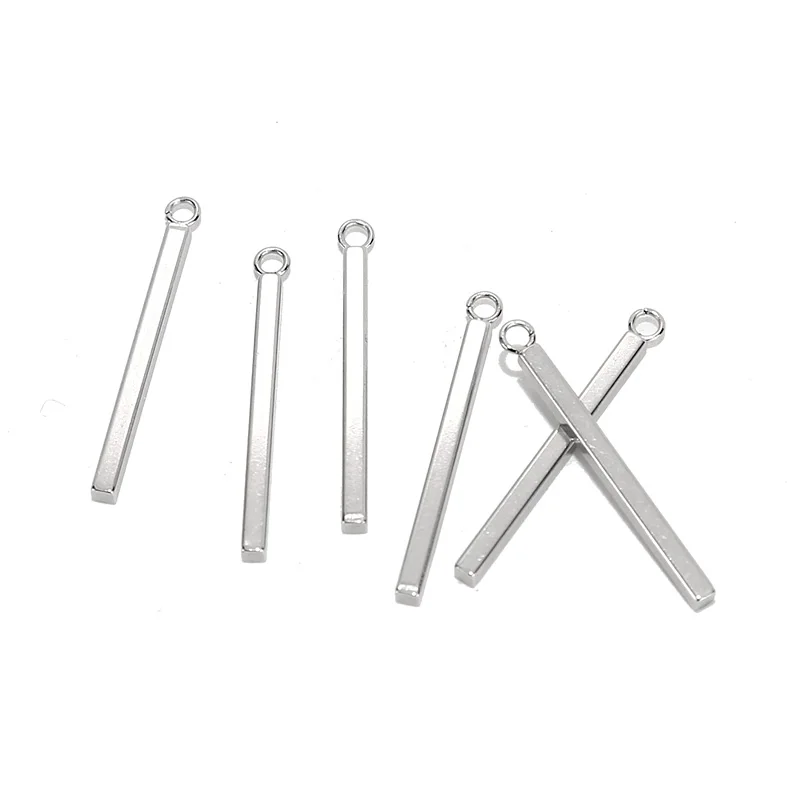 

30pcs Stainless Steel 28mm Sticks Bar Pendants Charms for DIY Jewelry Necklaces Earrings Making Findings Crafts Accessories