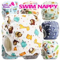 [Littles&Bloomz]  Baby Reusable 1PC Swim Diapers Cartoon Swimwear Children adjustable summer swimming Nappy pants Diaper 1