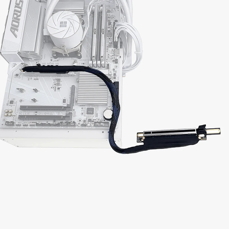 270/180 학위 PCIE 5.0 X16 그래픽 카드 연장 케이블 실버 도금 어댑터 케이블 GEN5 무손실 GPU 연장 케이블 64GBS