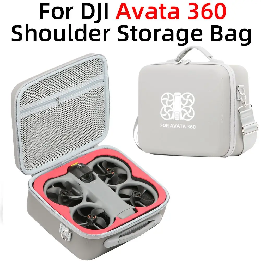 DJI Avata 360용 방수 휴대용 하드 케이스, 메쉬 포켓이 있는 AVATA 360 드론 액세서리용 휴대용 여행용 보관 가방 상자