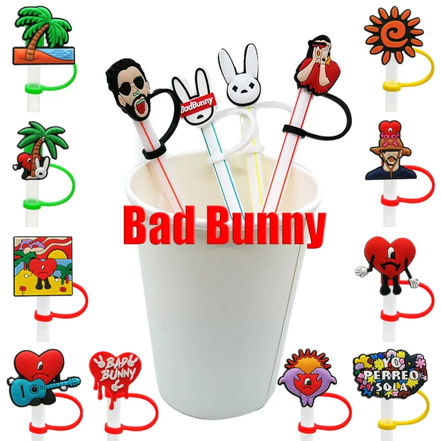 1pcs Straw Topper Bad Bunny a Summer Without You Halloween Pencil Toppers  Cap Cute Office Accessories