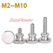 

M2M2.5 M3M4M5M6M8M10 304 Stainless Steel Thumb Curtain Wall Glass Lock Screw Hand Knurl Step High Head Hand Tighten Adjust Screw