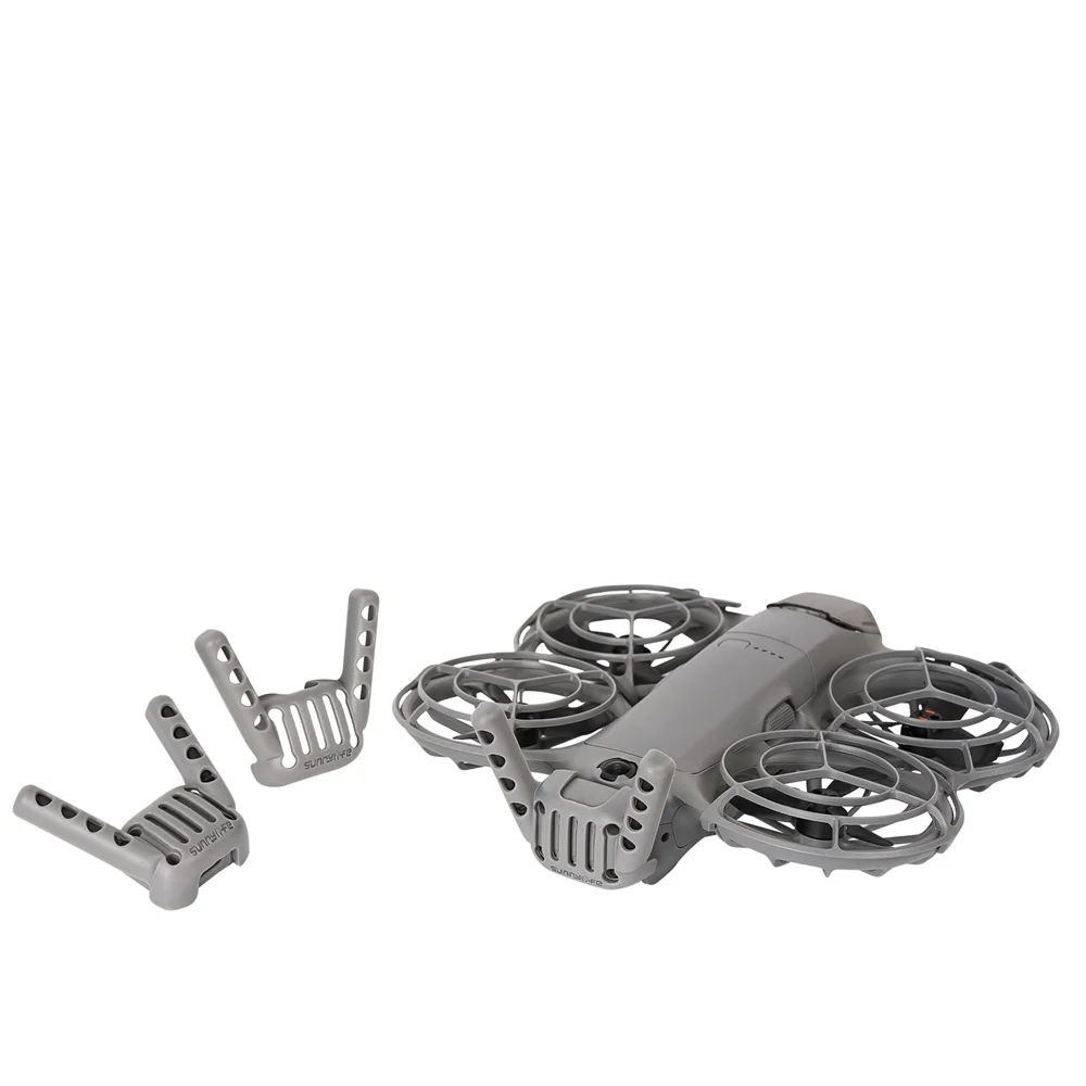 DJI Neo 2 avec protecteur d'hélices gris clair, protection légère et durable pour vol sécurisé