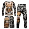 Kids Bjj Rashguard Jiu  T-shirt+Pant KickBoxing Sets Boy Gym Children Muay Thai Shorts MMA Clothing Compression Tights 2