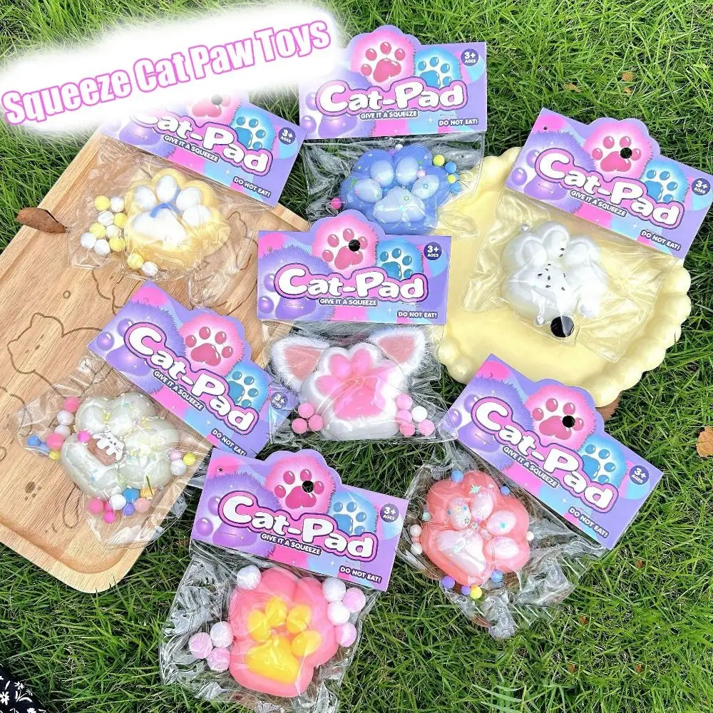 Soft Squeeze Cat Paw Toys Sticky Squeeze Toy Pinching Cat Paw Decompressing Toy Handmade Stress Relief Toy Pinching Relax Toys 5