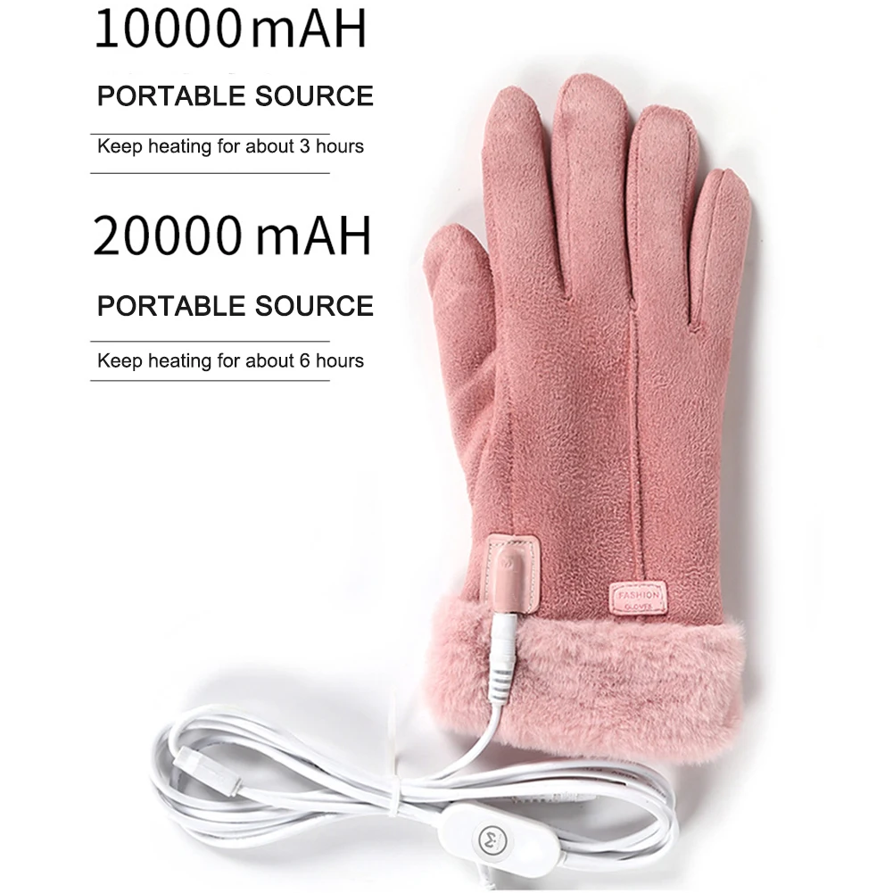 USB Electric Heated Gloves Outdoor Thermal gloves Hand warmer Winter Ski Gloves Motorcycle heated gloves Waterproof Touch Screen