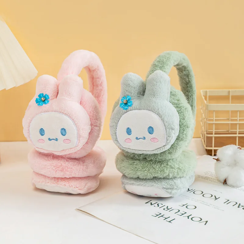 

New Thickened Plush Cartoon Rabbit Earmuff For Girl Cute Solid Color Winter Warm Earmuffs Xmas Gifts Outdoor Protective Ear-Muff