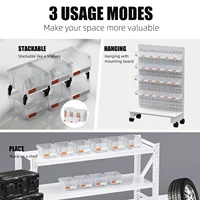 LEADLOONG Transparent Parts Bin 6/24pcs 13.5x10.5x7.6cm/5x4*3inch Classified Storage Box In Maintenance Workshop Garage Tool Bin 2