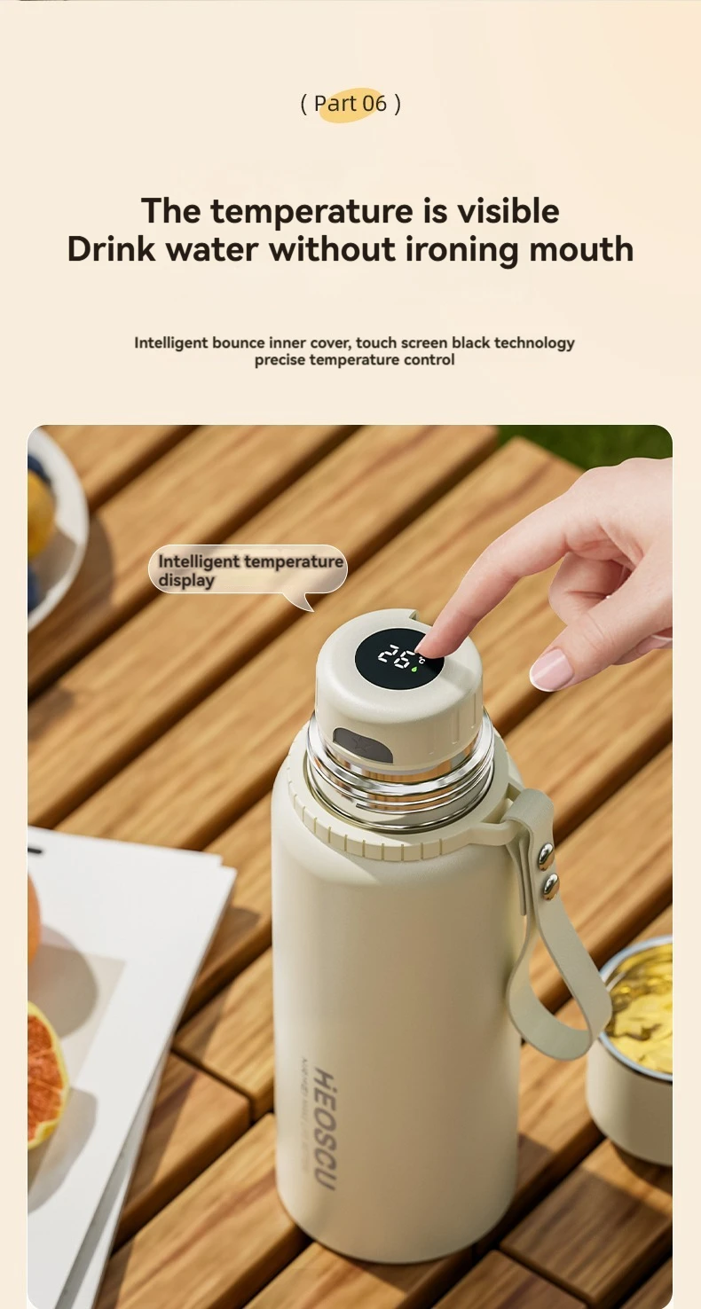 Thermos Water Bottle Insulated Bottles Vacuum Flasks Smart Bottles Stainless Steels Coffee Cups Thermos Flask Keep Hot And Cold