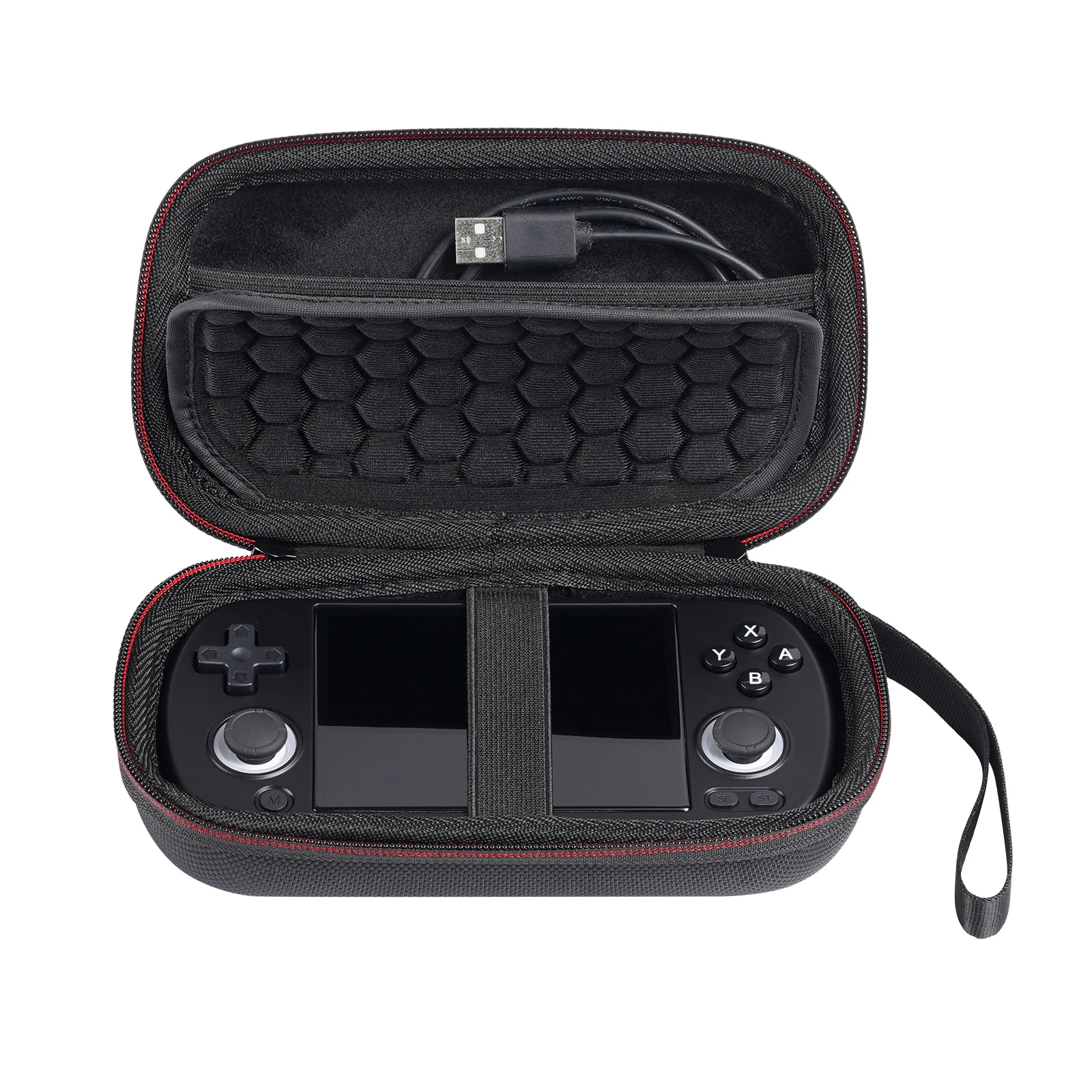 EVA Portable Travel Case Shockproof Zipper Handbag with Accessory Pocket & Hand Strap for RG40XX H Handheld Game Console