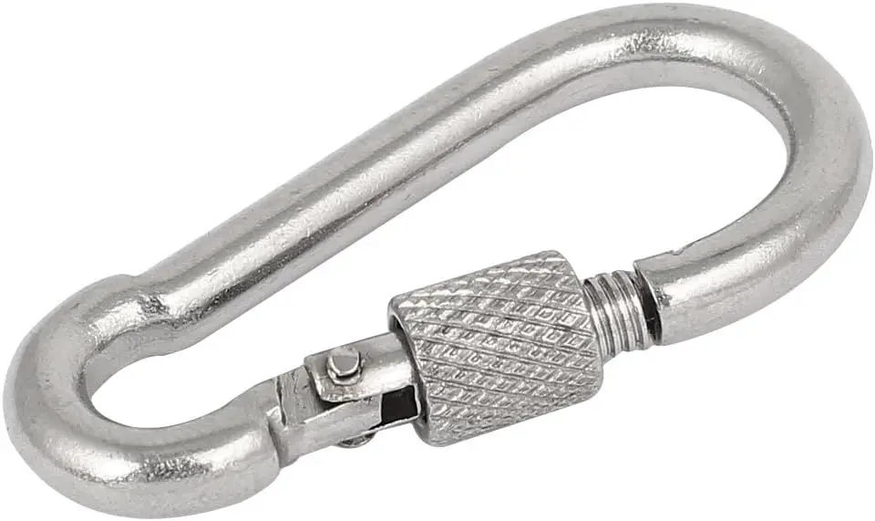 

2-Inch Length 304 Stainless Steel Spring Snap Hook Carabiner W Screw Lock