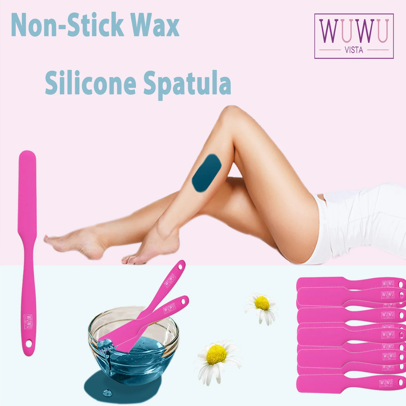 non-stick wax silicone spatula hair removal accessories easy to clean and reusable large area hair removal wax scraper hair removal wax