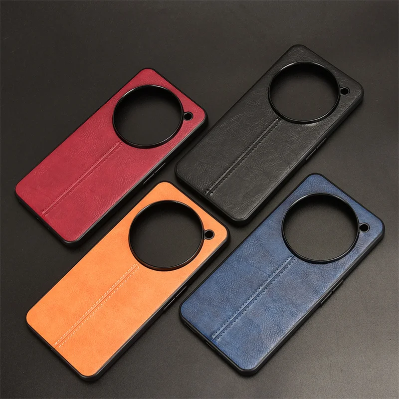 Premium PU Leather Shockproof Matte Phone Case - Durable Hard Cover