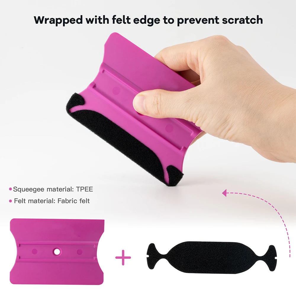 Car Wrapping Tools Vinyl Squeegee Window Tinting Squeegee Automotive Film Tools Window Tint Squeegee EHDIS 5pcs Wrap Squeegee With 10pcs Fabric Cloth Soft Felt Edge Vinyl Scraper Window Tinting Sign Making Car Film Sticking Tools