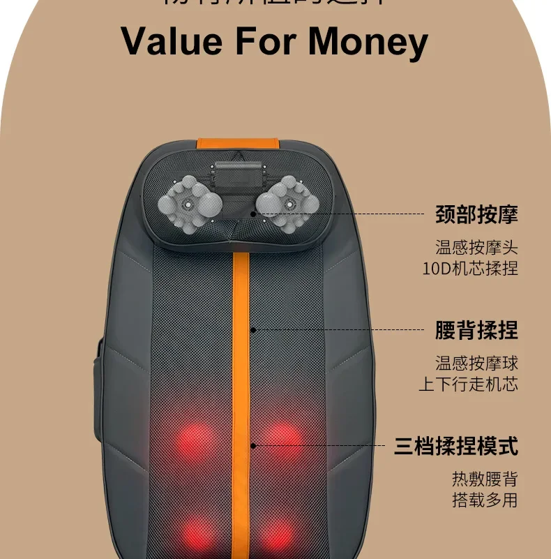 Shoulder Neck Waist and Back Multifunctional Full Body Walking Massage Cushion Waist Kneading Massage Chair Cushion 6