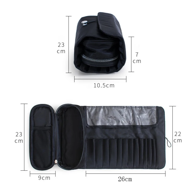 Women's Waterproof Nylon Travel Makeup Organizer and Brush Holder
