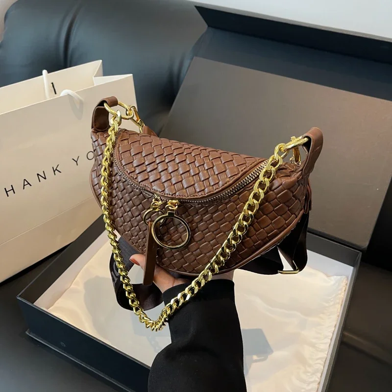 

Новая модная женская сумка 2023, Высококачественная сумка через плечо, модная универсальная плетеная Сумка через плечо, ретро сумка для поездок