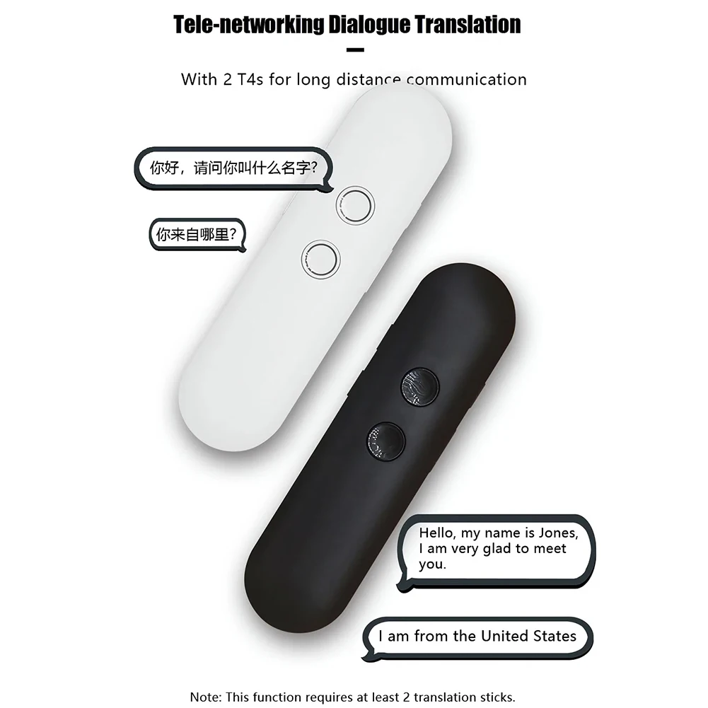 T4 Smart Translator 97 Languages Real-Time Translation Device Portable Voice Text Translator For Business Learning Travel