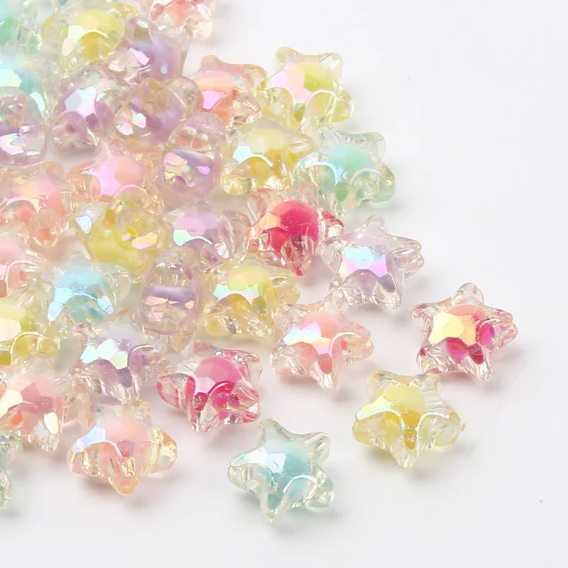20pcs 11mm ABS Acrylic Five-pointed Star Beads Loose Spacer Beads